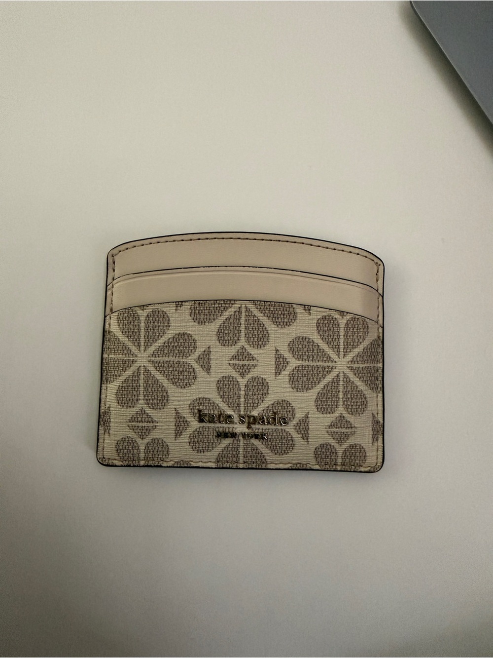 kate spade Beige Floral Logo Card Case